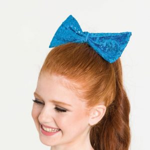 Sequin Hair Bow Turquoise